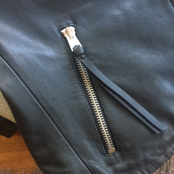 NWOT All Saints Dalby Lamb Leather Moto Jacket - UK 4, US 0 - Picture 6 of 8